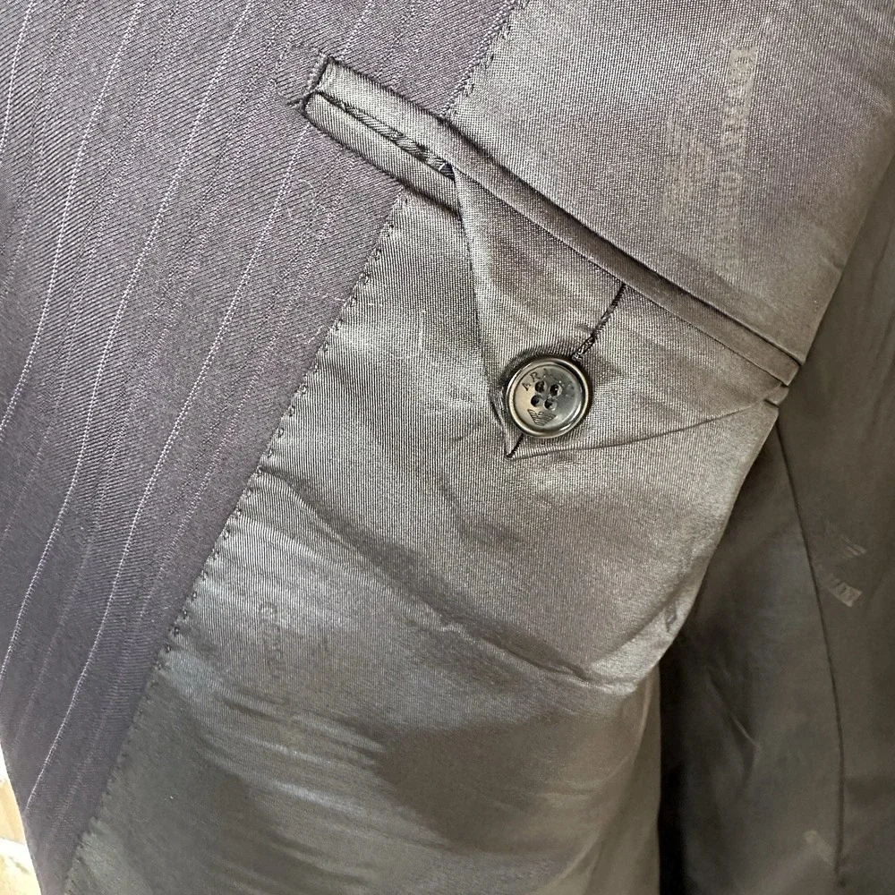 Giorgio Armani Blazer Mens 42R US Wool Blend‎ Sport Coat Pinstripe Jacket Luxury